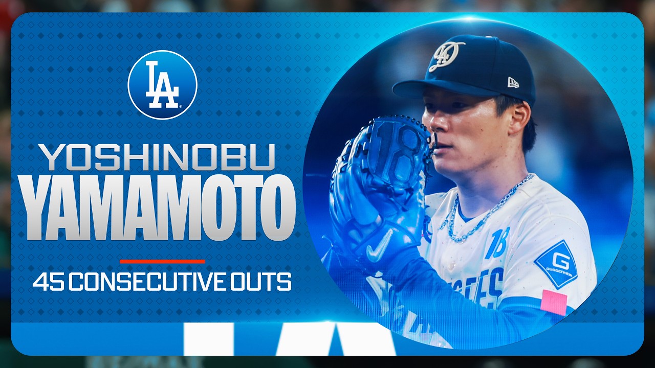 Yoshinobu Yamamoto had a stretch of 45 CONSECUTIVE BATTERS retired between his last two starts! 🤯