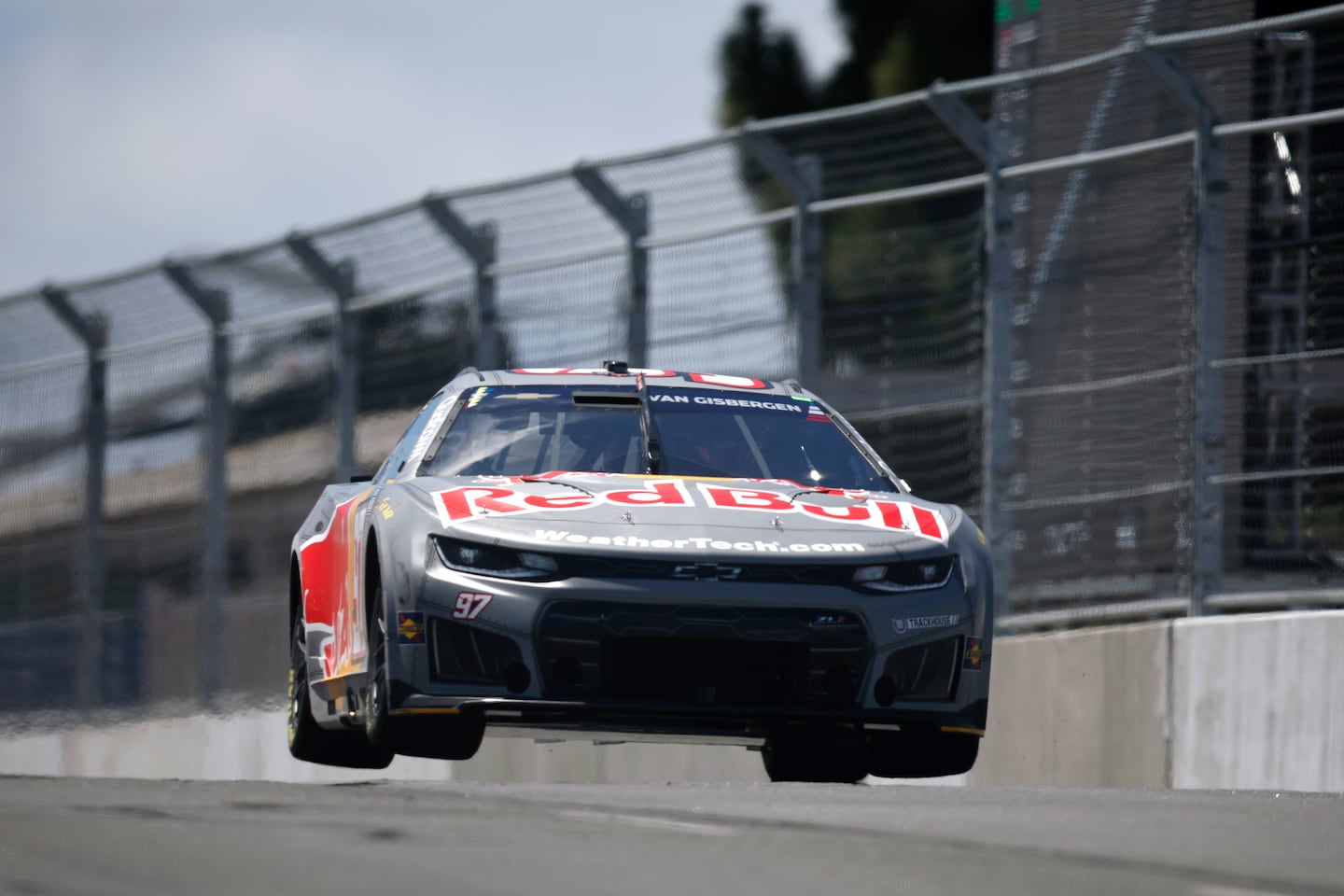 Shane Van Gisbergen, driver of the #97 Red Bull Chevrolet, has the pole position for Sunday's NASCAR Cup Series Anduril 250 at Naval Base Coronado.