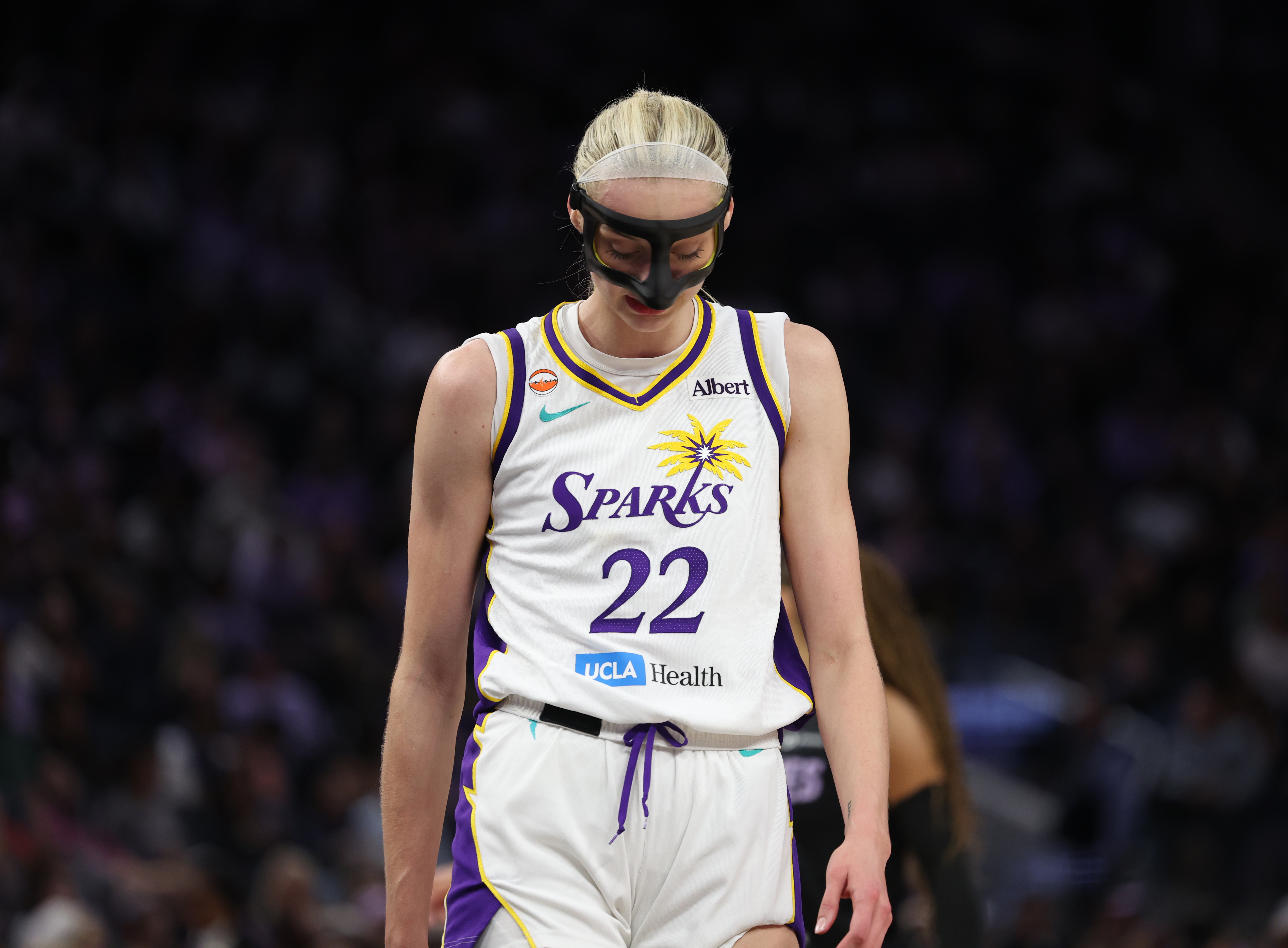 Los Angeles Sparks' Cameron Brink #22 on the court in...