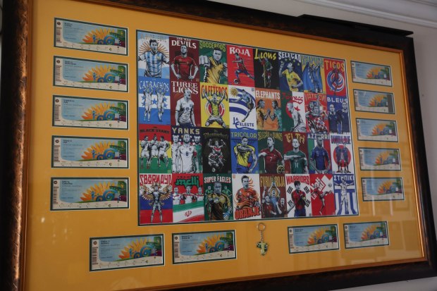 Cherif Zein, a longtime youth and high school soccer coach, and former UCLA player, has several collections of tickets from the 11 World Cups he's attended, shown here inside his home in Arcadia on Wednesday, June 17, 2026. (Photo by Trevor Stamp, Contributing Photographer)