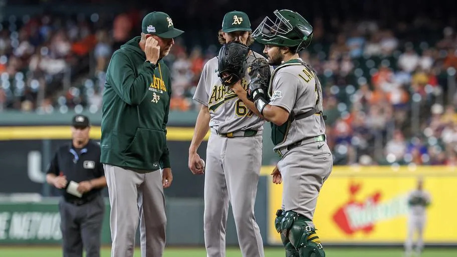 Athletics starting pitcher Kade Morris