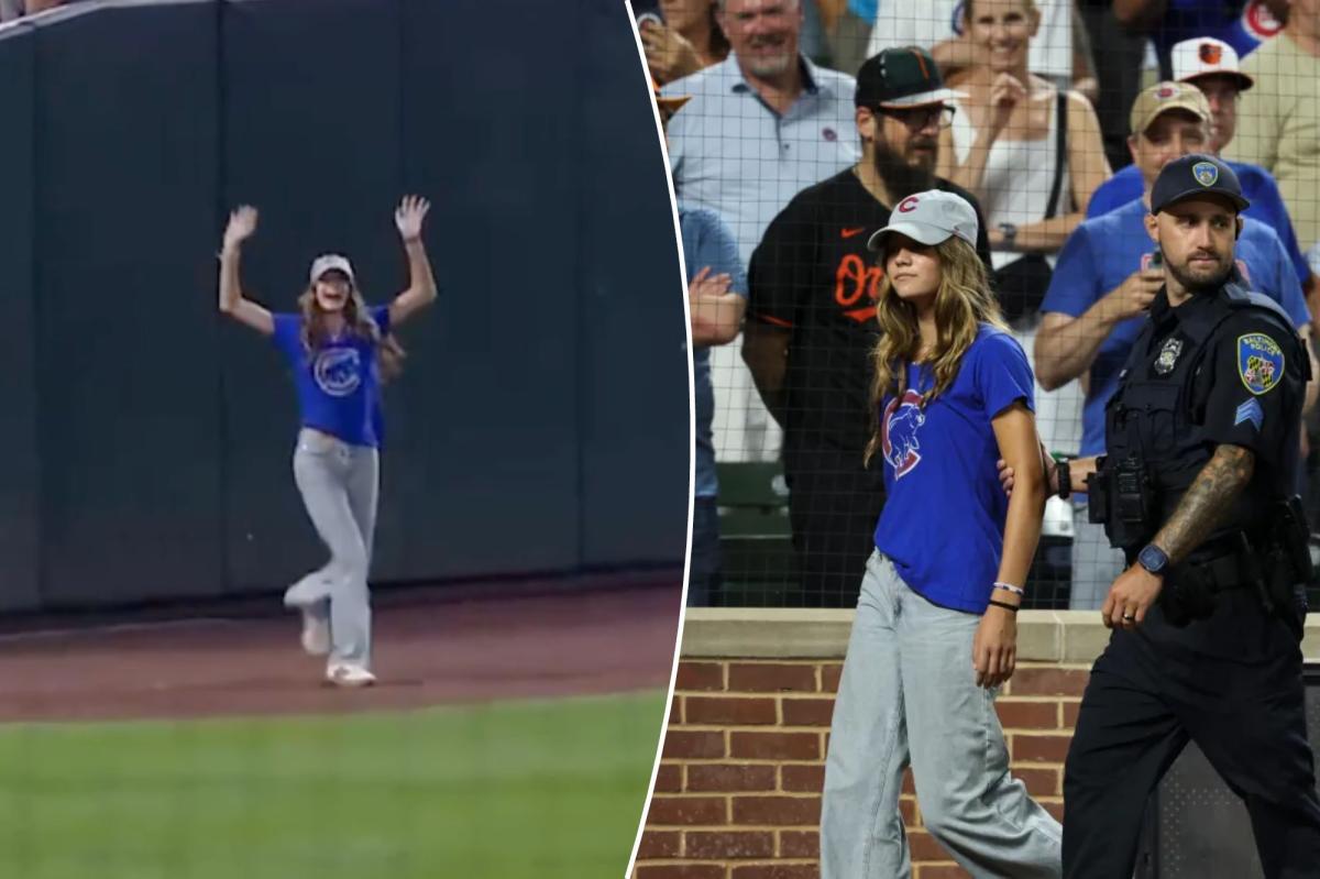 Fan gets onto field, dances around before last out of Cubs-Orioles game