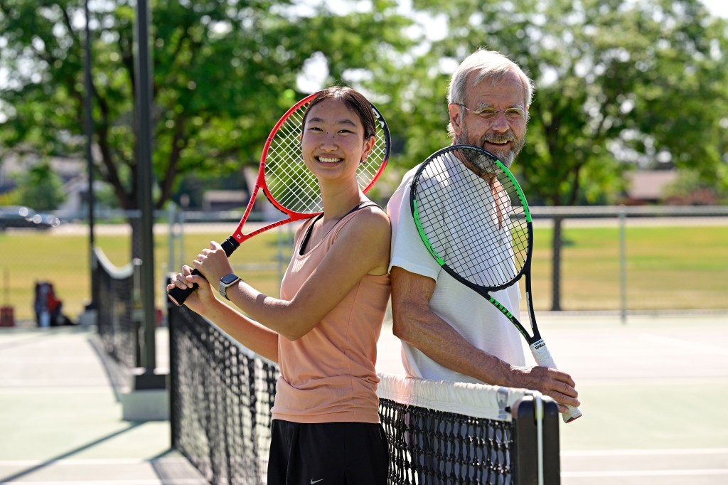 Grandpa, granddaughter with 61-year age gap compete in the Loveland tennis Open