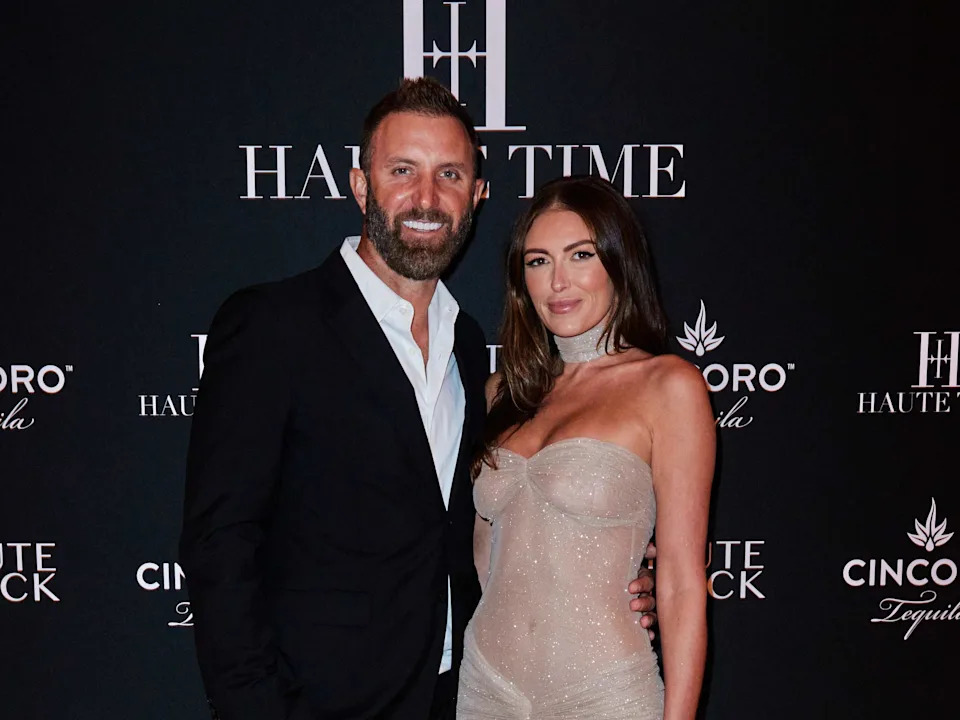 PALM BEACH, FLORIDA - SEPTEMBER 25: Dustin Johnson and Paulina Gretzky attend as Haute Time celebrates Dustin Johnson with Cincoro Tequila at Four Seasons Palm Beach on September 25, 2024 in Palm Beach, Florida. (Photo by Romain Maurice/Getty Images for Haute Living)