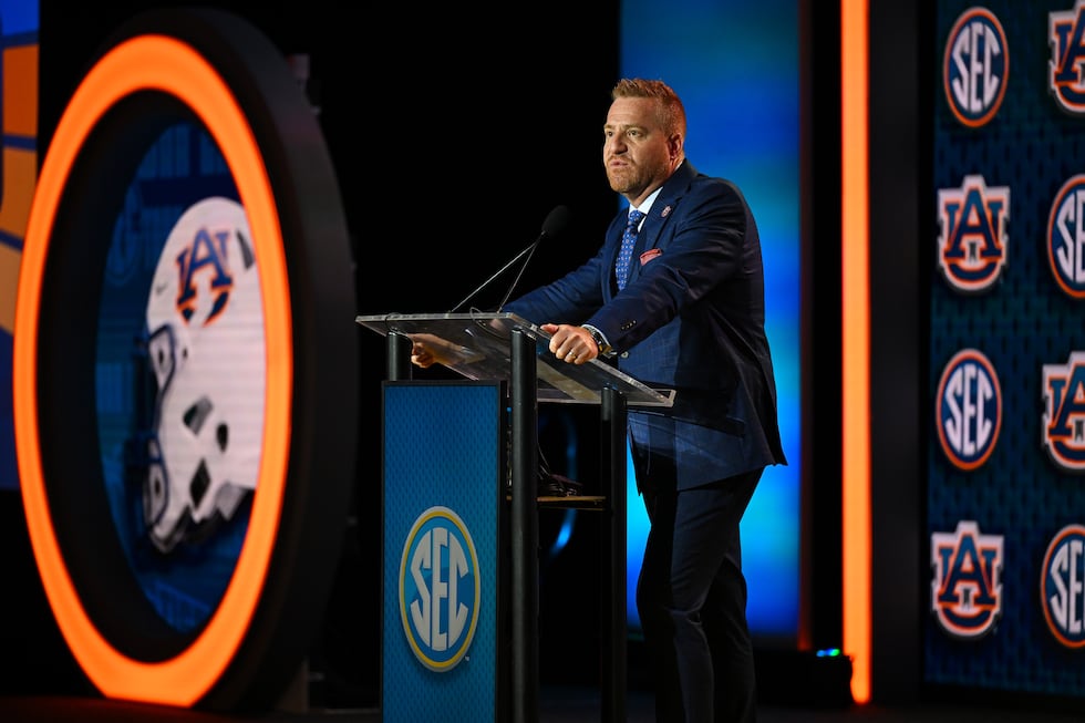 Auburn coach Alex GoleshSEC Media Days on Tuesday, July 21 2026 in Tampa, Florida.Todd Van...