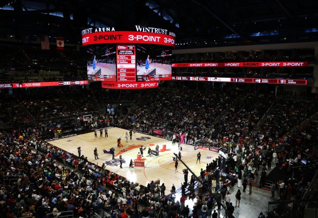 Players participat in the WNBA All-Star 3-Point Contest on Friday, July 24, 2026, at Wintrust Arena as part of WNBA All-Star weekend in Chicago. (Chris Sweda/Chicago Tribune)