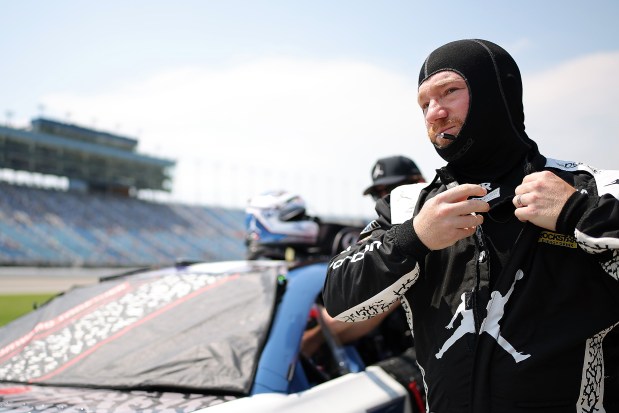 Tyler Reddick, driver of the No. 45 Jordan Brand Toyota, prepares to qualify for the NASCAR Cup Series eero 400 at Chicagoland Speedway on July 4, 2026, in Joliet. (Jonathan Bachman/Getty)