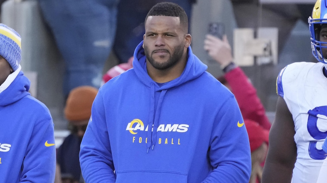 Aaron Donald Works Out for Rams During Training Camp amid Latest Rumors on NFL Comeback