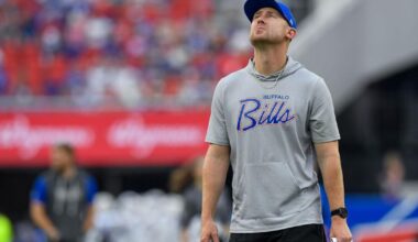 Bills coach Joe Brady enjoys father-son moment before team holds first practice in new stadium | NFL