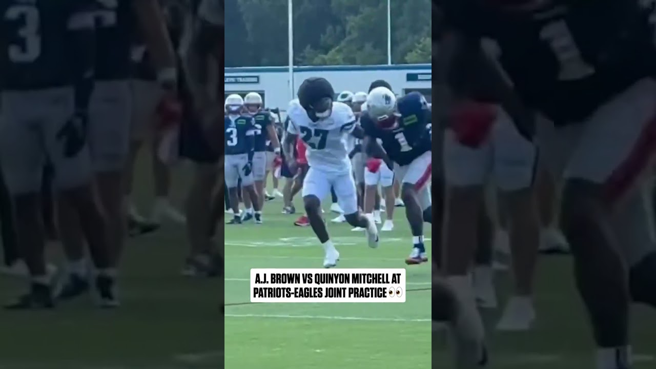 Getting pretty competitive during Pats-Eagles Practice 👀