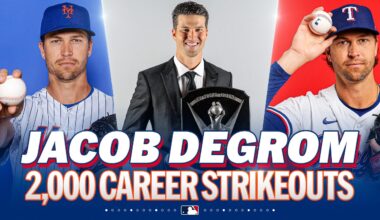 Jacob deGrom becomes second-fastest pitcher in MLB HISTORY to reach 2,000 career strikeouts! 😤