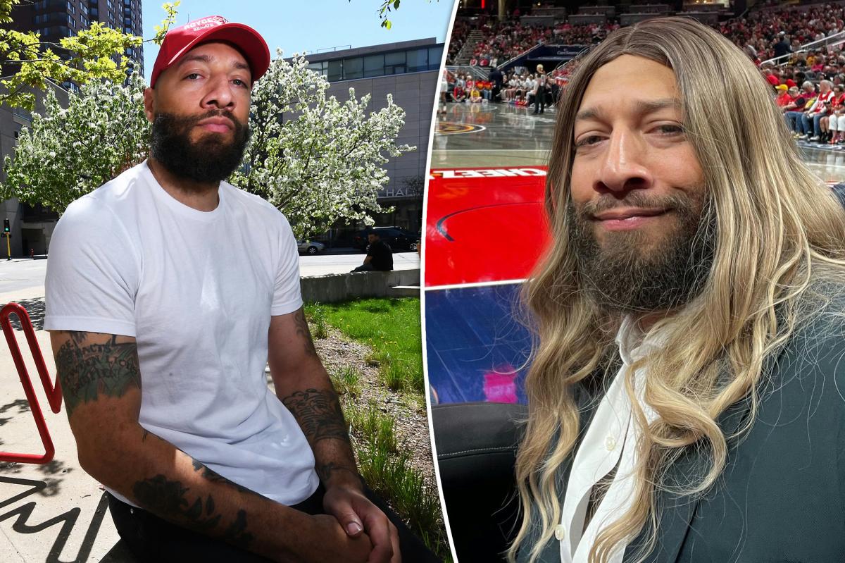 Royce White wears blonde wig at Fever-Sun game