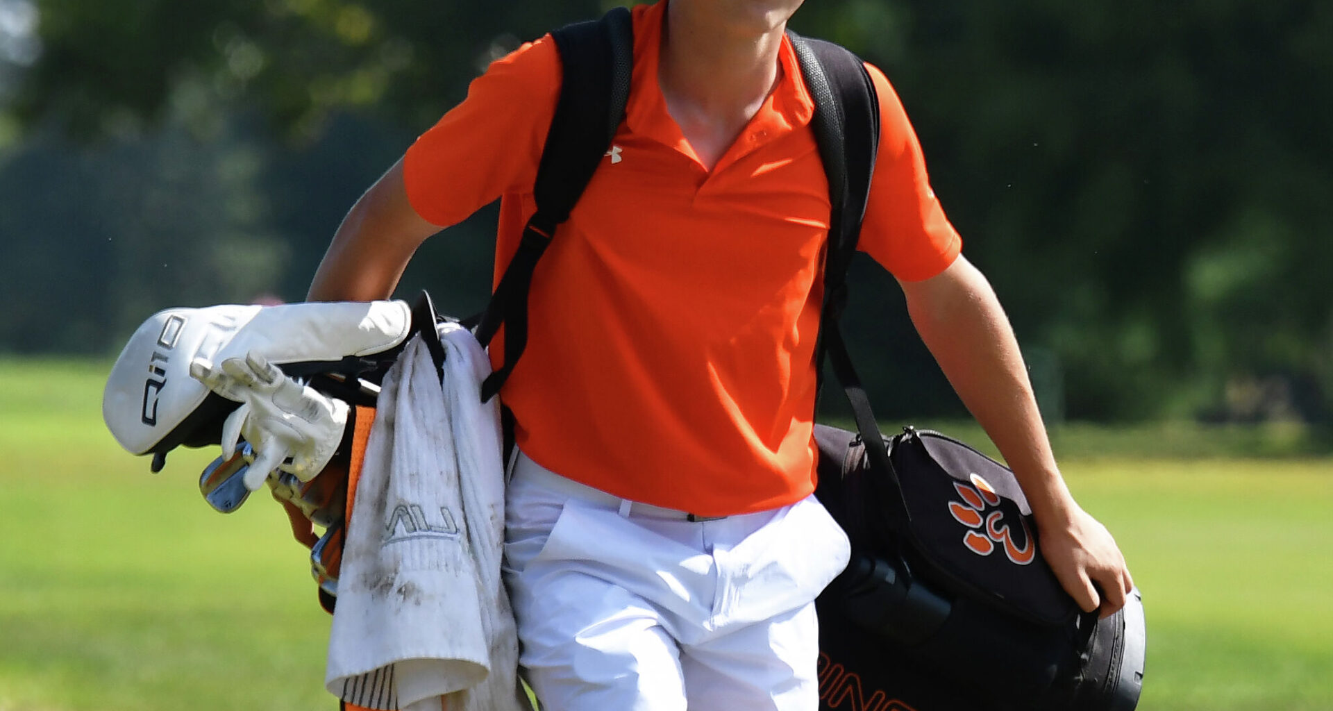 Edwardsville's Bennett Briggs walks to the green during the Dick Gerber Invitational on Aug. 28, 2026, at Belk Park Golf Course in Wood River.