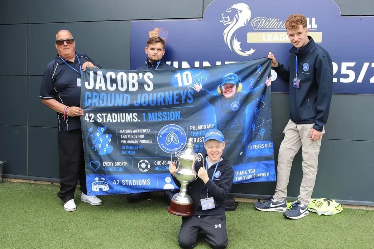 Boy, 10, walking round all Scottish pro football grounds in honour of late mother