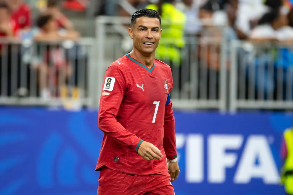 Cristiano Ronaldo on the pitch during Portugal's World Cup clash against DR Congo