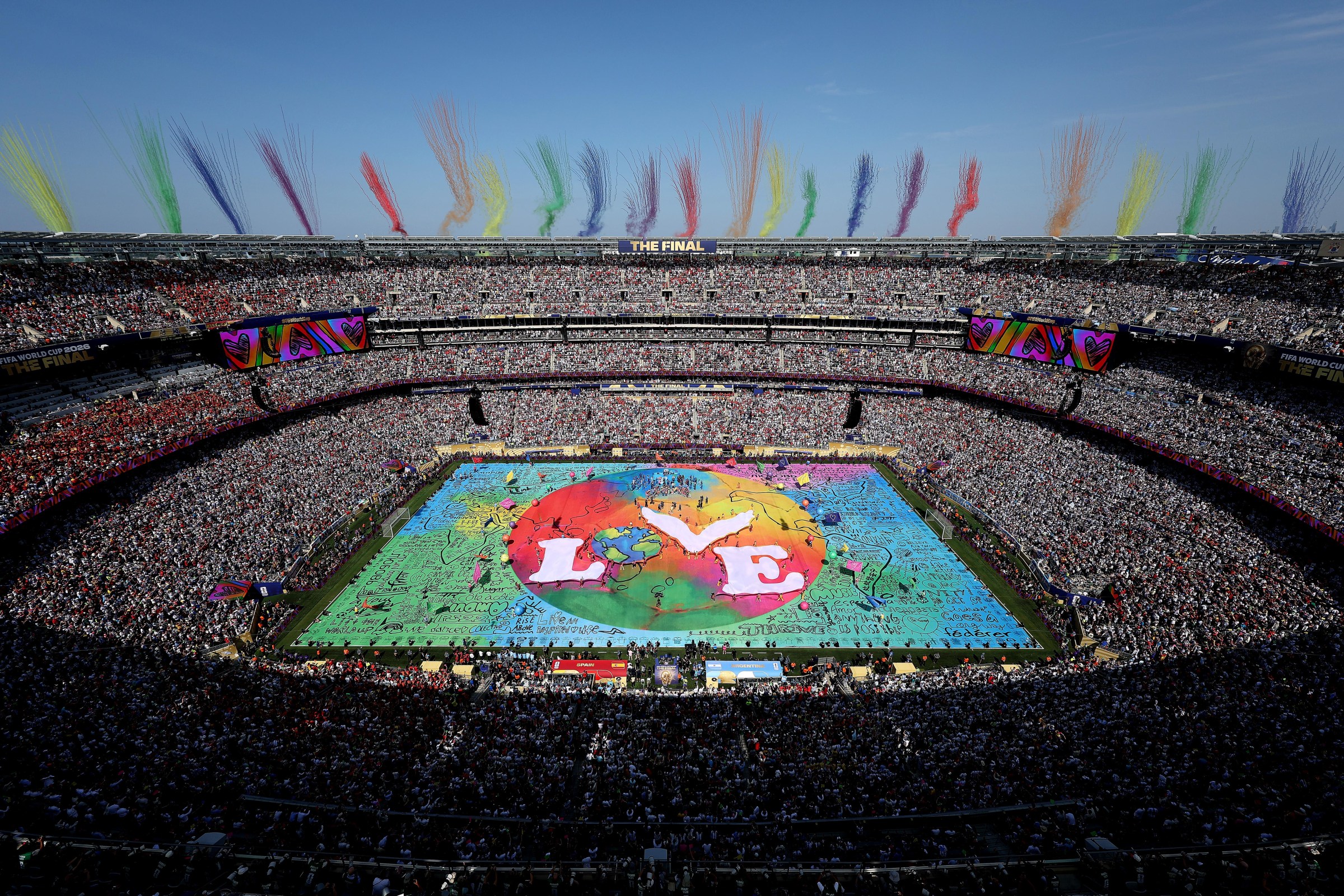 EAST RUTHERFORD, NEW JERSEY - JULY 19: A general view during the Topps Final Halftime Show in the FIFA World Cup 2026 Final match between Spain and Argentina at New York New Jersey Stadium on July 19, 2026 in East Rutherford, New Jersey. (Photo by Dan Mullan/Getty Images)