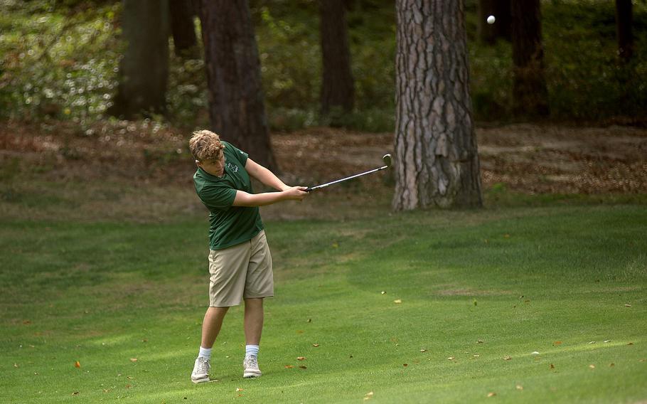 Jayden Ferguson chips a shot..