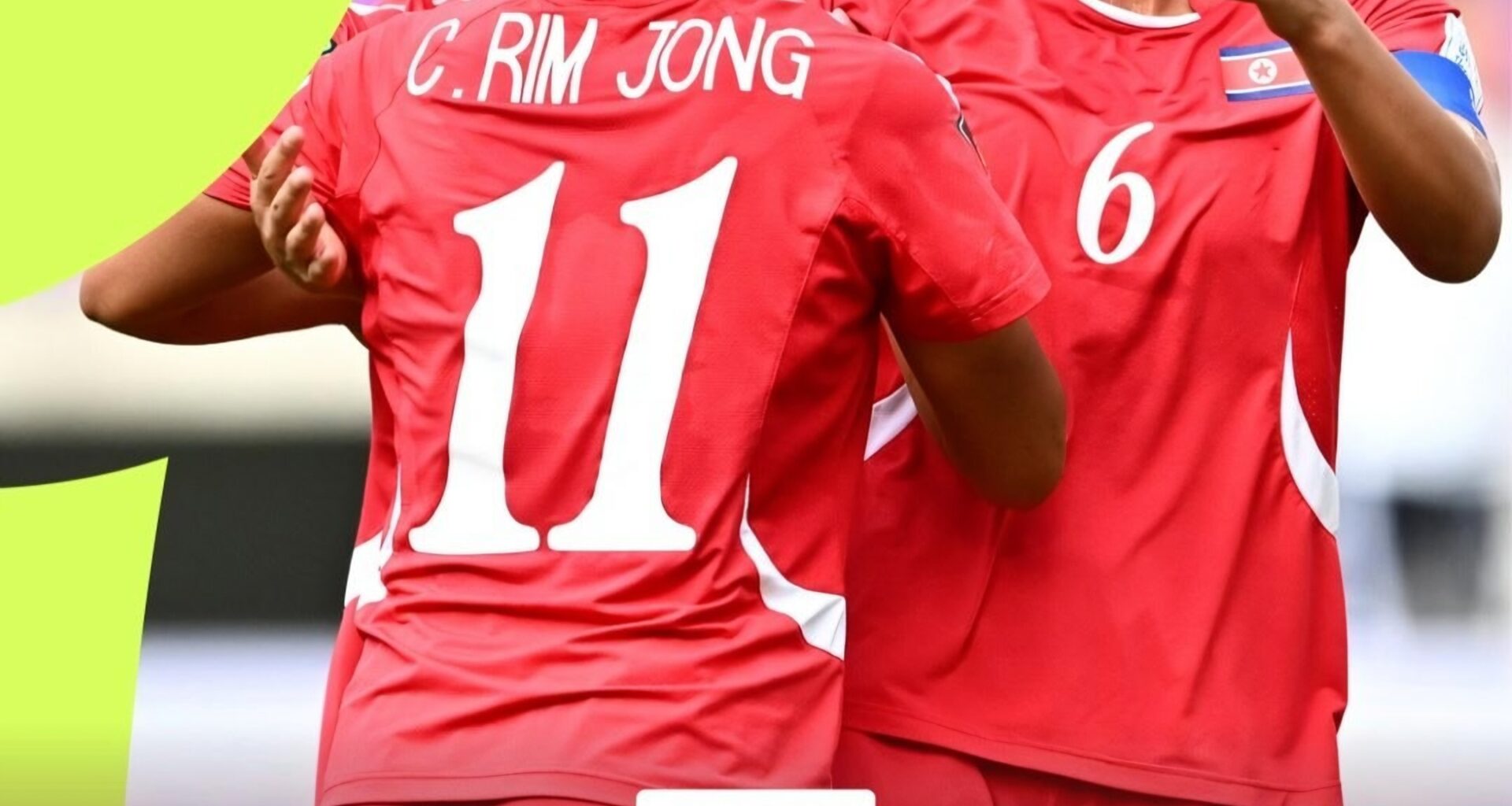 North Korean players celebrate their 2-0 win against Portugal in their opening match of the 2026 FIFA U-20 Women’s World Cup in Lodz, Poland, Monday. Captured from FIFA