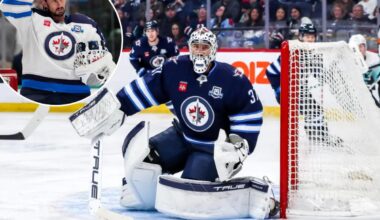 Connor Hellebuyck suspended by Jets as trade drama takes new twist