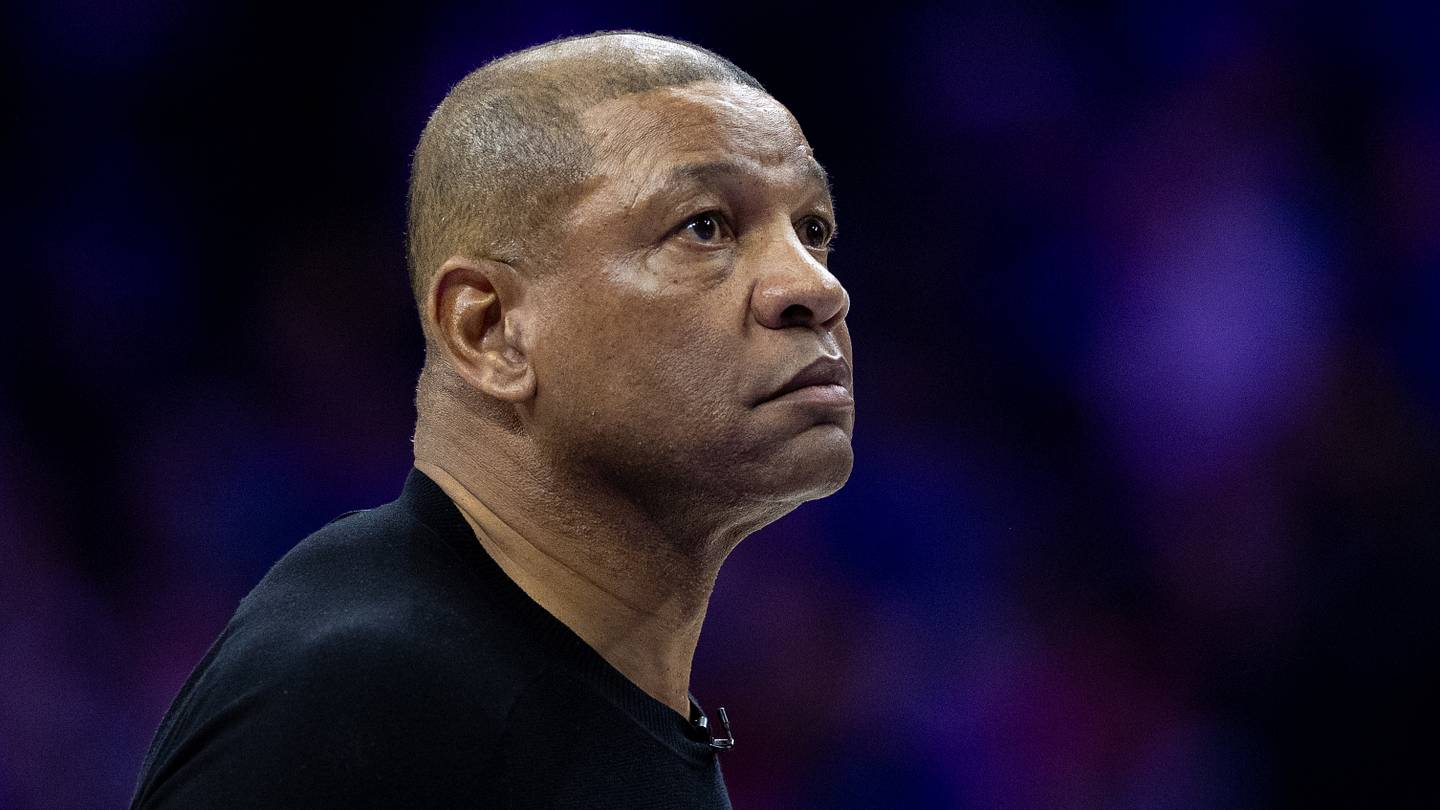 Milwaukee Bucks head coach Doc Rivers looks on during the second quarter against the Philadelphia 76ers at Wells Fargo Center.