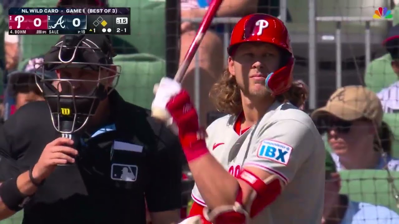 FIRST RUN of the 2026 MLB Postseason belongs to the Phillies on an Alec Bohm RBI double!