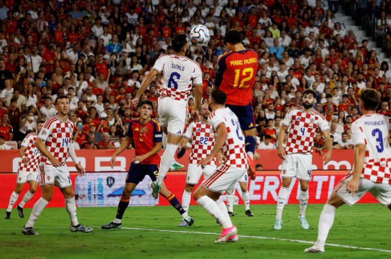 Spain's Marc Pubill scores their second goal REUTERS/Marcelo Del Pozo
