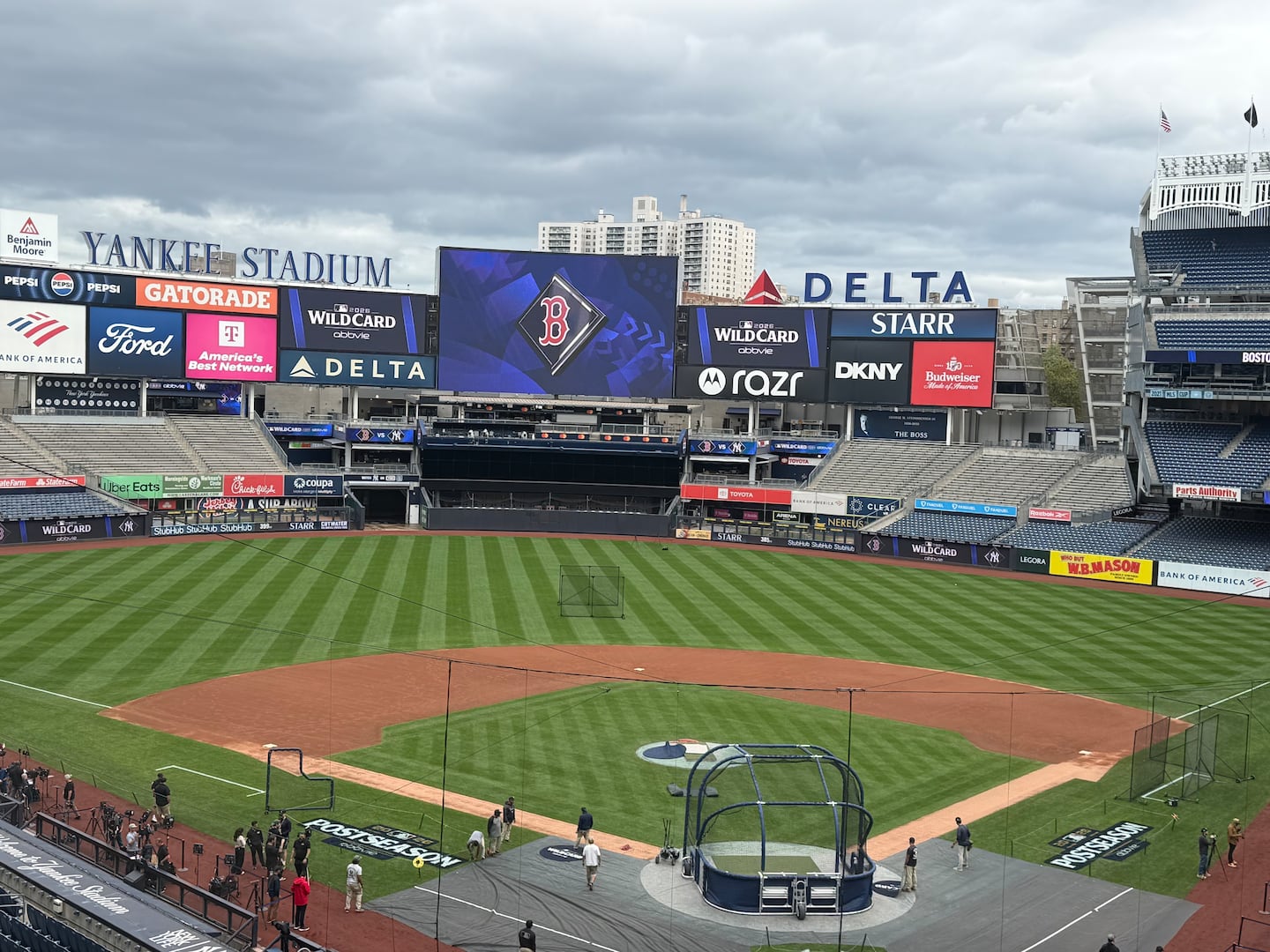 The view from the press box at Yankee Stadium.