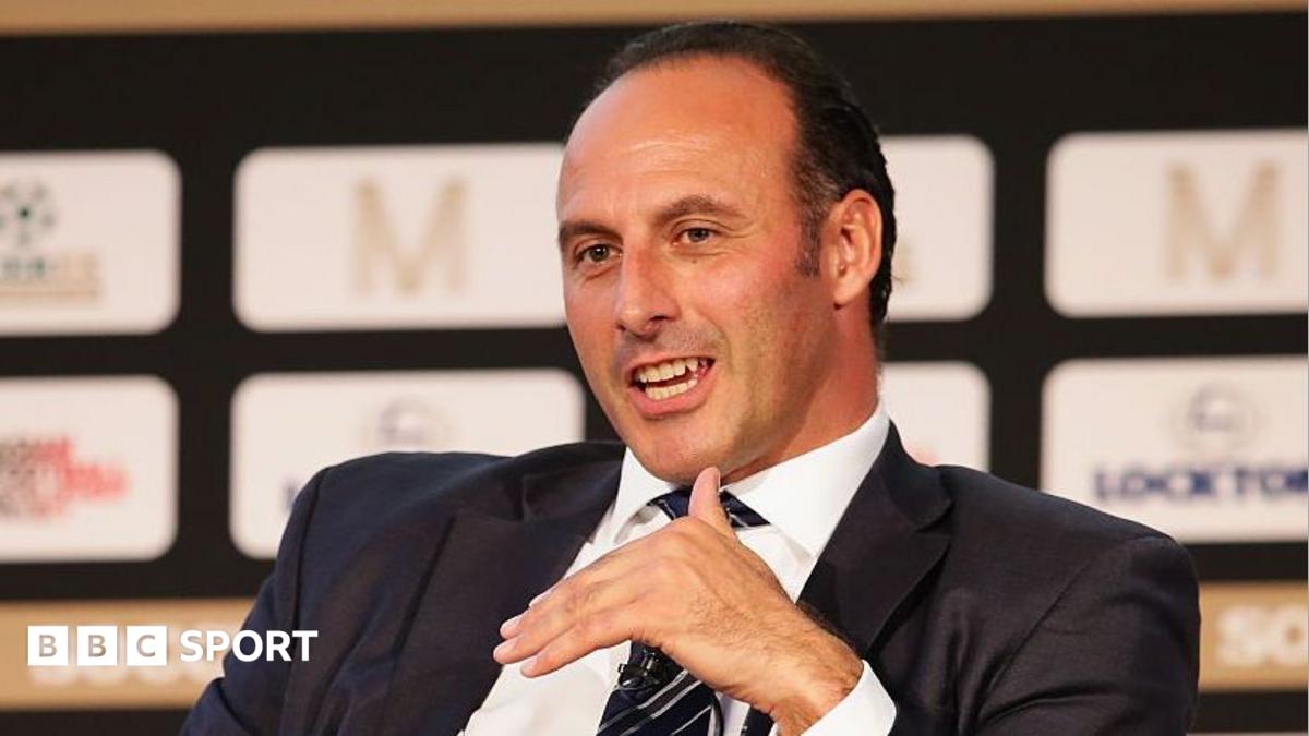 Ramon Vega speaking during the Soccerex Global Convention in Manchester in 2016