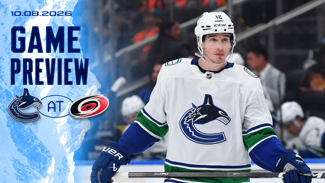 Canucks Begin Six-Game Road Trip in Carolina on Thursday Night