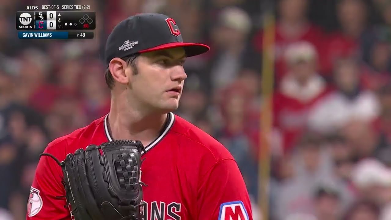 FULL INNING: Gavin Williams STRIKES OUT THE SIDE in the 4th inning of Game 5 of the ALDS! 😤