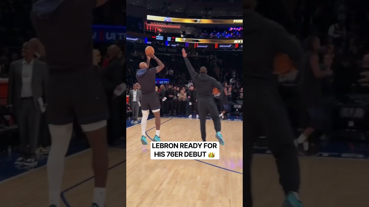 LeBron James getting ready for his Sixer debut 👑