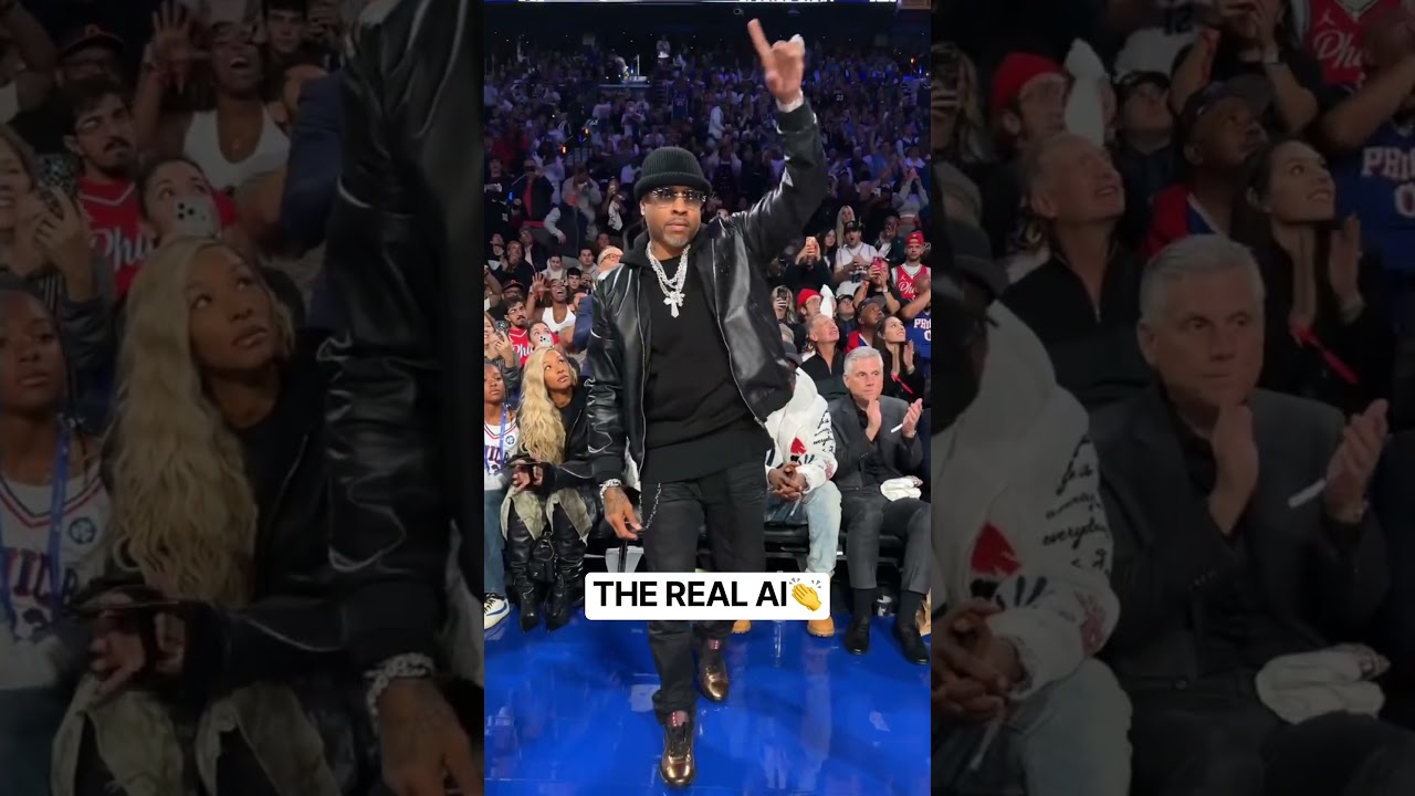 The one and only Allen Iverson in the building for the 76ers home debut