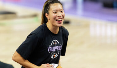 Kaitlyn Chen #2 of the Golden State Valkyries smiles before Game Five of the WNBA Finals against the Atlanta Dream on October 26, 2026 at Chase Center in San Francisco, CA. (Photo by Matthew Huang/Icon Sportswire via Getty Images)