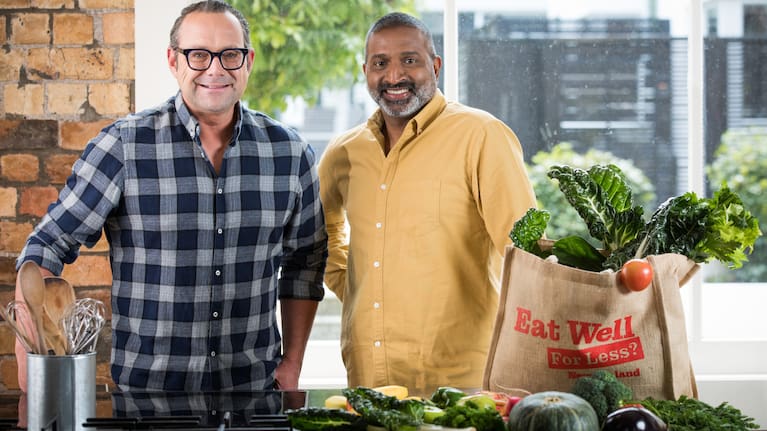 Ganesh Raj (right) is nominated for Eat Well for Less.